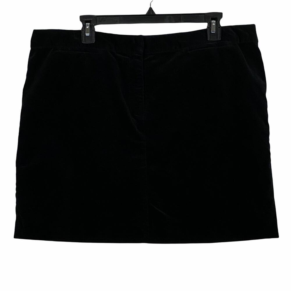J. Jill Black Cotton Velvet Pencil Straight Skirt 18 Petite